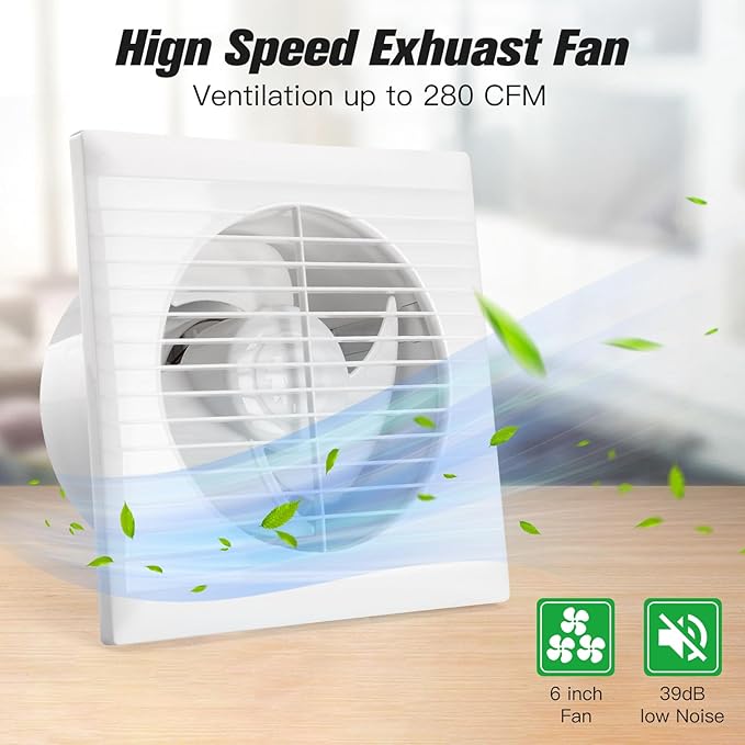 blessny Solar Powered Exhaust Fan, 15W Solar Panel + 6" Ventilation Vent Fan for Outside Greenhouse, Chicken Coop, Shed, Pet House