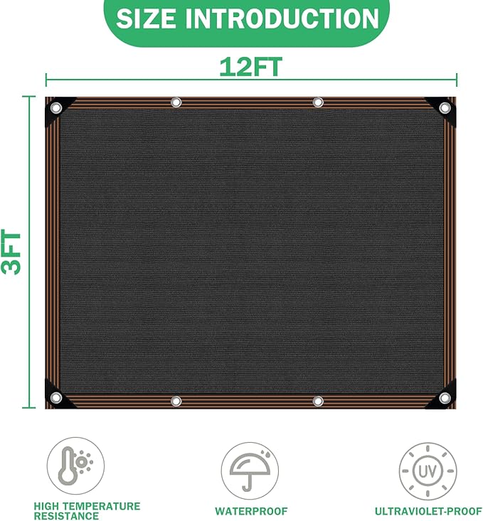 Shade Cloth - for Plants Greenhouse, 70% Sunblock Shade Sails for Outdoor Garden Pergola Patio Lawn, Sun Protection Neting Cover for Kennel Chicken Coop Easier to Hang Plant Cover
