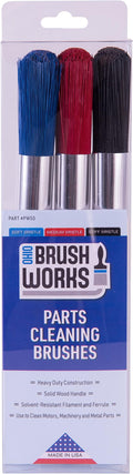 Ohio Brush Works, Parts Cleaning Brush, Handmade in The USA, Home and Auto Use, Solid Ergonomic Wood Handle (3 Pack - Soft, Medium, Stiff)
