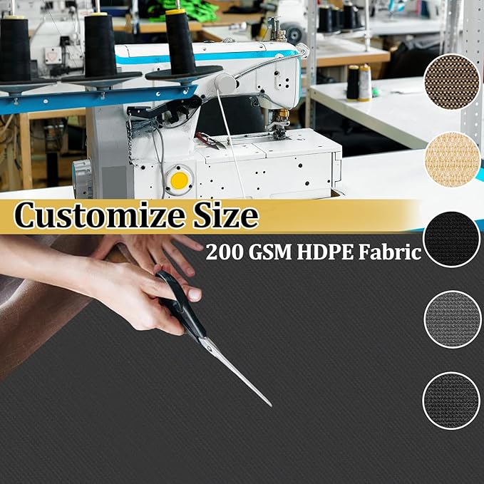 Shade&Beyond Customized Size 10' X 13' Shade Cloth with Grommets, 90% UV Protection UV Protection Mesh Tarp Sun Screens for Patio GN04, Dark Gray