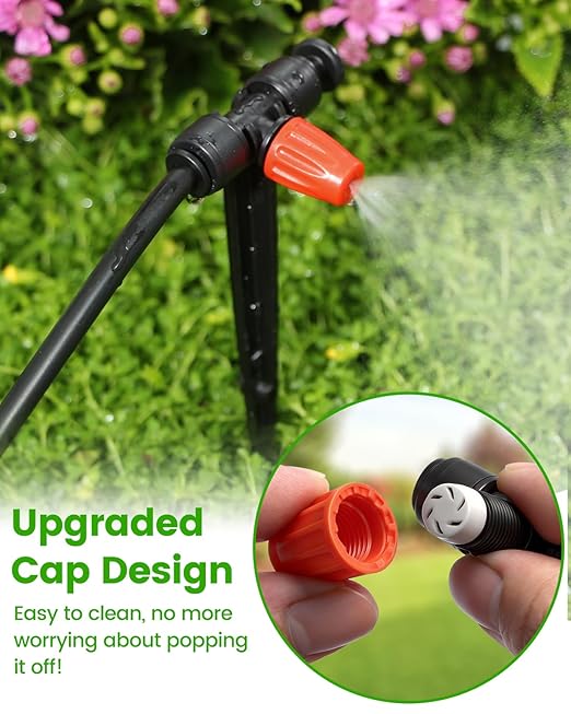 36 Pack Drip Irrigation Parts, Quick Connect 1/4" Adjustable 360° Misting Nozzles for Garden & Farm Irrigation Systems