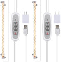 RWNTAO One Strip Growing Lamp 2-Pack, Full Spectrum LED Grow Light Strips for Indoor Plants with Auto ON/Off Timer & 4 Dimmable Levels for Green House Hydroponics Succulent (One Head 2 Pack)