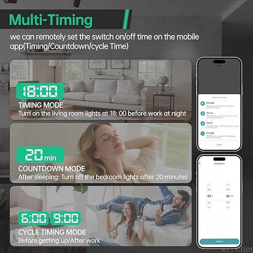 1-16A TUYA Smart WiFi Circuit Breaker, 90-300V Wide Voltage, Smart Life/Tuya APP Remote Control, Timer Functions, Overload & Short-Circuit Protection, Compatible for Alexa Google Home, DIN Rail