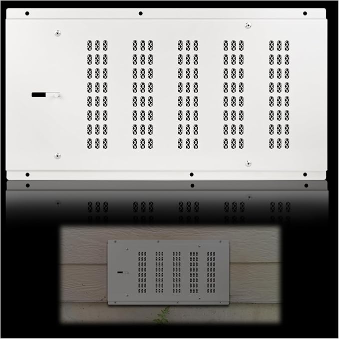 Foundation Vent Cover for Crawl Space,Crawl Space Vent Cover for Garage Attic Home Improvement,16”x8.7” Outdoor Foundation Air Wall Vent with Damper&Screen Reduce Moisture,Fit16"x8"Rough Opening,White