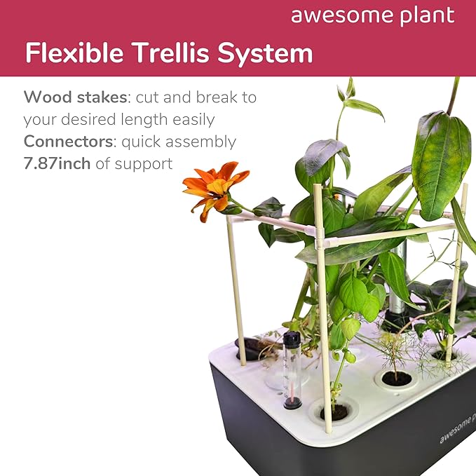 Trellis System (20 PCS) Plant Support Stakes Kit, 7.87 Inches Plant Stakes for Indoor Hydroponic Growing System, Compatible with Aerogarden Harvest XL Bounty and iDOO Indoor Garden