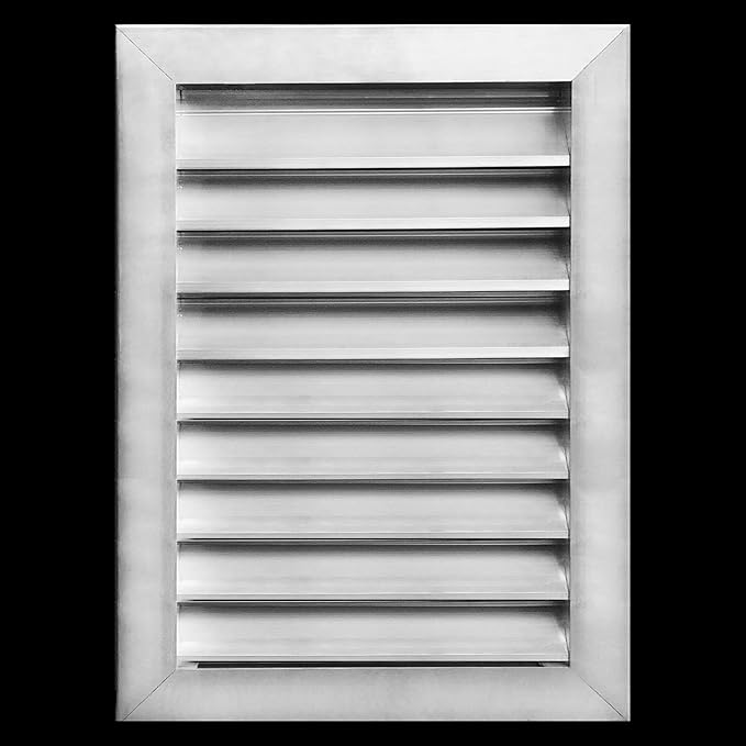 HVAC Premium 18"W x 24"H Aluminum Exterior Gable Louver Vent for Walls & Crawlspace - Weather-Resistant Air Grille with Screen Mesh - [Outer Dimensions 19.75"W x 25.75"H]