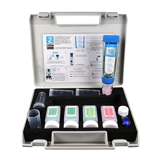 Apera Instruments, LLC-AI3719 PC60-Z Bluetooth Multi-Parameter Smart Tester Powered by ZenTest Mobile App, Measuring pH/Conductivity/TDS/Salinity/Resistivity/Temp.