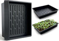 RooTrimmer Seed Starter Tray, 10 Packs Plant Tray, Durable Plastic Growing Trays, Stackable Seedling Starter Trays Perfect for Indoor, Outdoor, Greenhouses, 16.5" L x 13.2" W x 2.8" H - Black