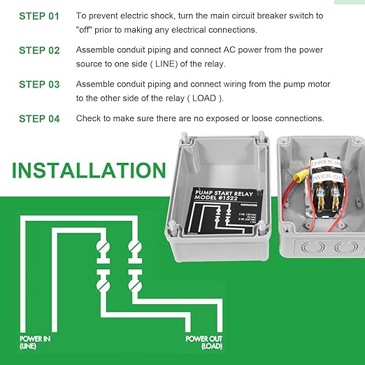 1522 Pump Start Relay with Enclosure 3 HP at 110V /220V 24V Coil for Irritation Systems
