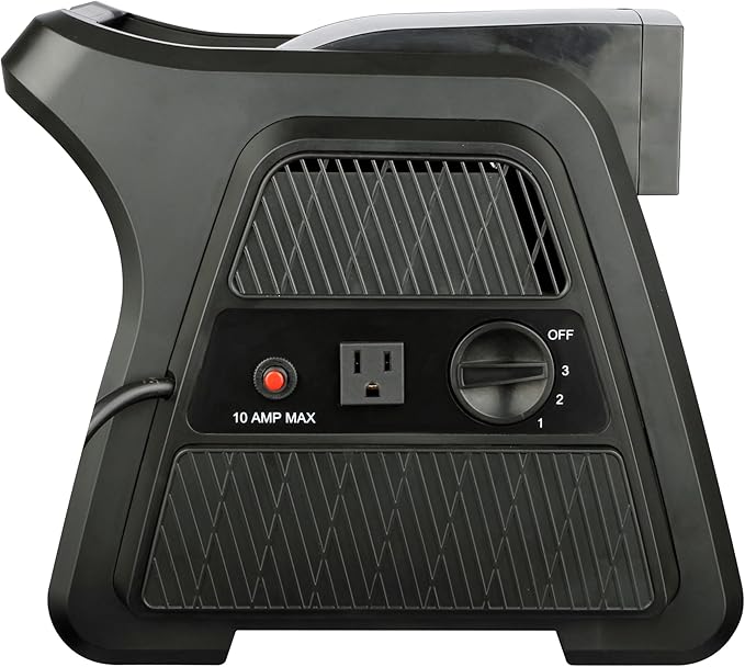 Pivoting 600 CFM High Velocity Floor Blower for Drying, Cooling, Ventilating, Exhausting, 300° Blowing Angle, 10AMP Outlet, Portable Carpet Dryer Fan for Home, Office, or Commercial Use
