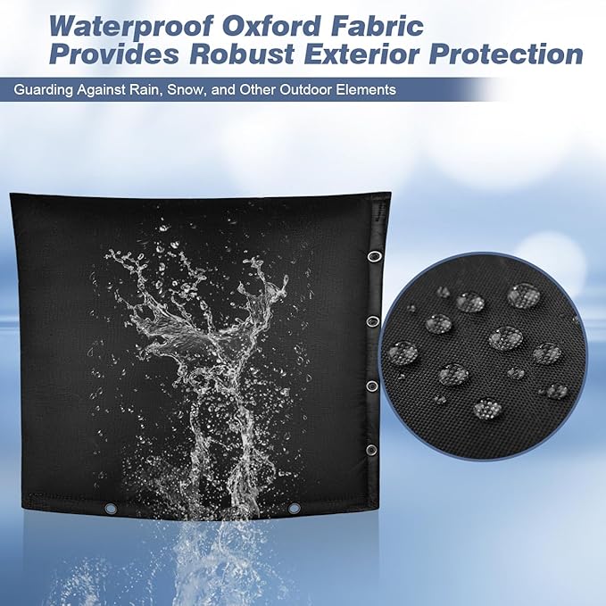 Outdoor Backflow Preventer Cover- 30''W x 24''H, Winter Freeze & Weatherproof Protection for Irrigation Pipes & Sprinkler Valves- Black