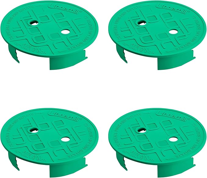 Underhill Sprinkler Valve Round Box Lid, VersaLid 10 Inch Universal Cover for Automatic Irrigation System, Green, VL-10-4, 4 Pack