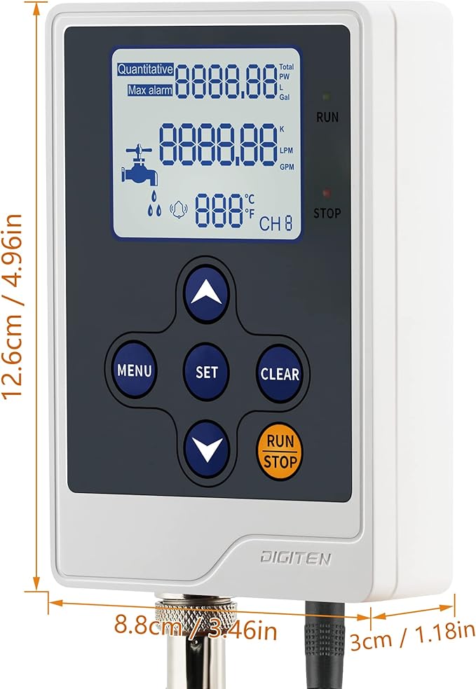 DIGITEN Water Flow Control LCD Display+G1 Flow Sensor Meter