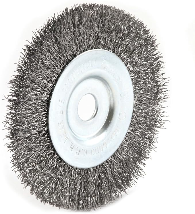Forney 72742 Wire Wheel Brush, Coarse Crimped with 1/2-Inch Arbor, 4-Inch-by-.012-Inch