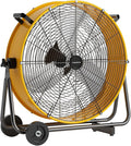 24 inch High Velocity Industrial Drum Fan, 8800 CFM Heavy Duty Metal Air Circulator, 3-Speed Floor Fan with 360° Tilt & Wheels for Warehouse, Workshop, Factory & Gym – UL Listed