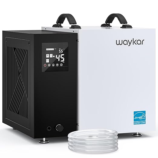 Waykar 70 Pint Energy Star Crawl Space Dehumidifier with Pump, Commercial Dehumidifier for Basements and Home, for Spaces up to 5000 Square Feet, Smart Humidity Control - 5-Year Quality Coverage