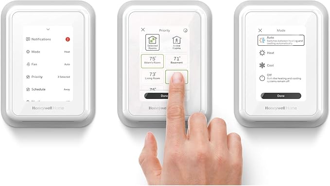 Honeywell Home T9 WIFI Smart Thermostat, Smart Room Sensor Ready, Touchscreen Display, Alexa and Google Assist
