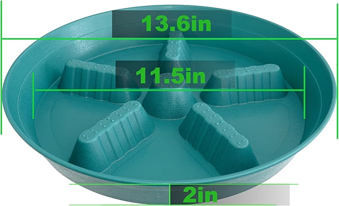 4 Pack Plant Saucer 14 inch, Plastic Plant Saucers for Indoors, Raised Middle Plant Trays for Pots, Water Tray for Plants, Plant Stand Water Catcher Tray, Pot Saucers for Plants