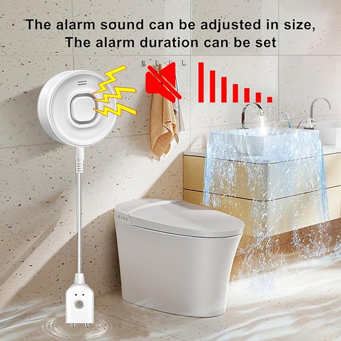WiFi Water Leak Detector for Home & Basement – 100dB Alarm, Tuya APP Alerts, Compatible with Alexa, 2.4G WiFi (No Hub Required)