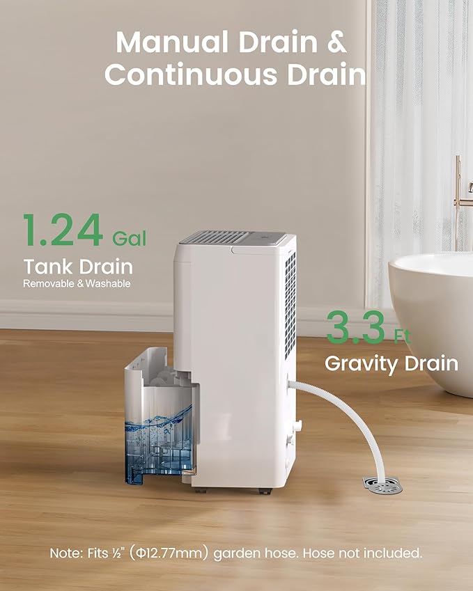 Waykar 150 Pint Energy Star Dehumidifier for Large Rooms up to 7,000 Sq. Ft. for Home, Basement, Commercial, Industrial, with Drain Hose & Tank, Auto Defrost, Ultra Quiet, Smart Auto Comfort Mode