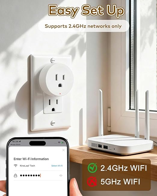 Wireless Remote Control Outlet Plug,NineLeaf Smart Outlets for Household,On Off 3 Smart Plugs 2 Switches Compatible with Tuya,Alexa and Google Assistant,Timer Outlet,No Wiring,White