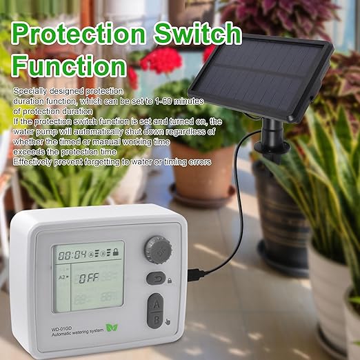 Fabater Solar Drip Irrigation Kit, WiFis Smart Automatic Watering System with Mobile APP Control and Solar Charging for Balcony Garden and Indoor Outdoor Plants