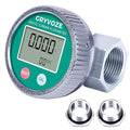 Waterproof 1 Inch Digital Water & Fuel Flow Meter with 3/4 Inch Adapters, EMI Protection, 2.4-26.4 GPM Inline NPT Thread Fuel Meter for Gasoline, Gas Oil, Water, and Other Liquids.