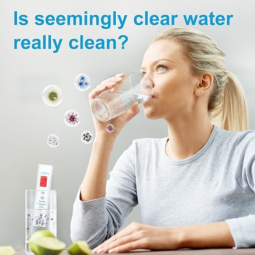 6 in 1 Digital Water Tester for Drinking Water, Lab Grade TOC/COD/EC/UV275/Temp/TDS Meter Digital Water Tester and Calibration Solution for Home, RV, Camping, Well, Tap Water