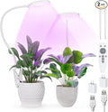 Full Spectrum Grow Lights for Indoor Plants, Clip On Plant Lights for Indoor Growing with 4/8/12H Timer, 3 Light Modes, 10 Dimmable Levels, Adjustable Gooseneck, Remote Control, 2-Pack