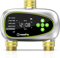 Water Timer for Garden Hose - 2 Zone Sprinkler Controller with Brass Inlet Programmable Hose Timer, Automatic Drip Irrigation System for Yard Lawn Greenhouse