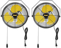 HiCFM 2500 CFM 12" Industrial Wall-Mounted Fan, 3-Speeds High Velocity Wall fans with IP44 Enclosure Motor for Barn, Garage, Warehouse, Greenhouse and Commercial Use, 2 Pack