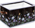 Spring Flowers Storage Bins Cubes Waterproof Cloth Storage Basket,Blue Floral Leaves Birds Country Farm Wood Grain Foldable Storage Bags for Shelf Storages Organizers with Handles 15x11x9.5 in 1PCS