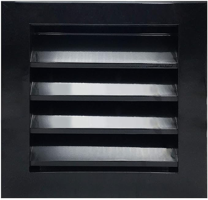 HVAC Premium 10"W x 10"H Aluminum Exterior Gable Louver Vent for Walls & Crawlspace - Weather-Resistant Air Grille with Screen Mesh - Black [Outer Dimensions 11.75"W x 11.75"H]