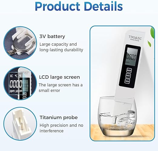 2026 All-New 4 in 1 Digital Water Tester, TDS Meter Digital Water Tester Accurate and Reliable TDS EC & Temperature(°C/°F) Meter, 0-9990PPM Water Tester for Drinking Water Aquariums Swimming Pool (2)