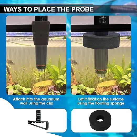 Water Quality Tester 7-in-1 WiFi Aquarium Probe Water Monitor for pH, Temp, TDS, Salinity, EC, ORP, S.G with Real-Time Alerts via App for Fish Tanks, Hydroponics, Pools