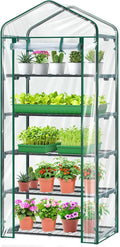Mini Greenhouse for Outdoors Indoor: Ohuhu 23 x 19 x 75-Inch Small Plants Green House with 5 Tier Shelves, Portable Plastic Greenhouses with Heavy Duty Clear PVC Cover for Garden Patio Porch Balcony