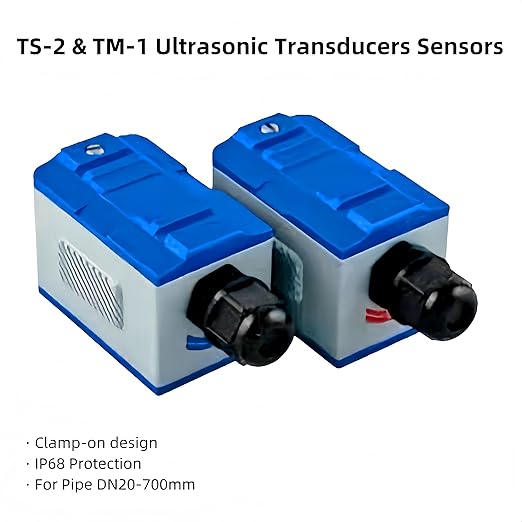 Ultrasonic Water Flow Meter, TUF-2000B Digital Water Liquid Flowmeter Tester, TS-2 TM-1 Ultrasonic Clamp-on Transducers Sensors, LCD Display IP68 Protection for Pipe DN15-700mm