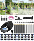 100FT Easy-Snap Garden Irrigation System for Raised Beds & Greenhouses, Upgraded 8mm (5/16") High-Flow PE Tubing with 40 Bendable 360° Copper Nozzles, Quick-Connect Plant Watering Kit (Not 1/4" Tube)