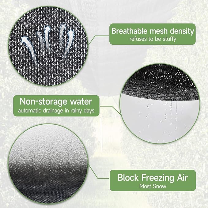 FOTMISHU 70% Shade Cloth 10ftx16ft Anti-Aging Sun Mesh UV Resistant Net, Sunblock Garden Tarp for Plant Cover, Greenhouse, Barn or Kennel, Flowers, Plants,
