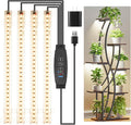 8.6'' LED Grow Light Strips, Full Spectrum 3500K Grow Lights for Indoor Plants, 4 Head with 3/9/12H Timer, 10 Dimmable Levels, Suitable for Seedling, Succulent, Plant Shelf and Greenhouse, 1-Pack