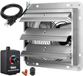 iPower 7 Inch Shutter Exhaust Fan Aluminum with Speed Controller and Power Cord Kit ,High Speed, 1680 RPM, 760 CFM, Silver