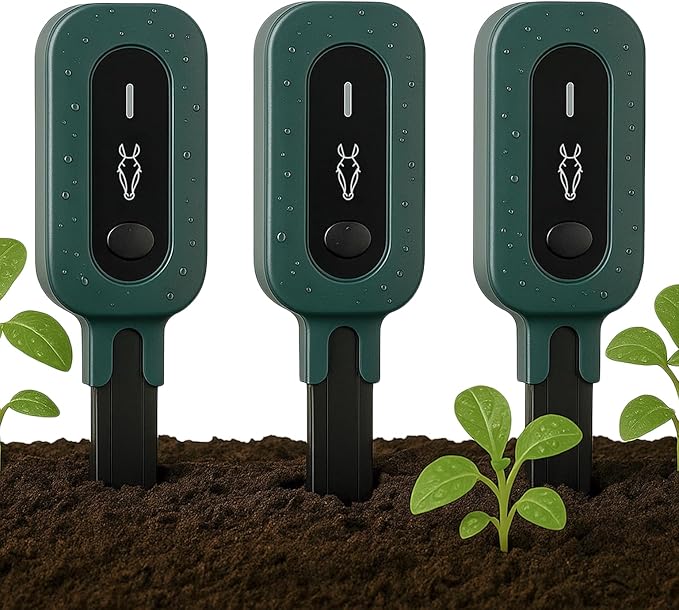 PLANTRON Afra II Smart Soil Moisture Sensor by LINKSTYLE — 3-in-1 Soil Moisture, Temperature and Luminosity Monitoring, IP67 Waterproof, Indoor/Outdoor [Requires Hub to Work] - 3Pack