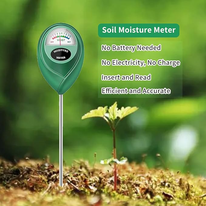 Censinda Soil Moisture Meter, Soil Moisture Monitor for House Plants, Soil Hygrometer Moisture Sensor for Indoor & Outdoor, Garden, Farm, Lawn Plant Care, No Battery Needed(Green)