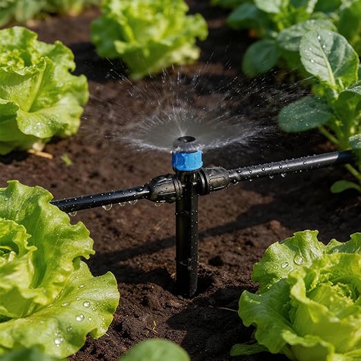 RedChili 20 Pieces Drip Emitters for 1/4" Drip Irrigation Tubing, Adjustable 360 Degree Vortex Drip Emitters with Stake 360° Full Circle Umbrella Shape Pattern Garden Two Way Irrigation Micro Drippers