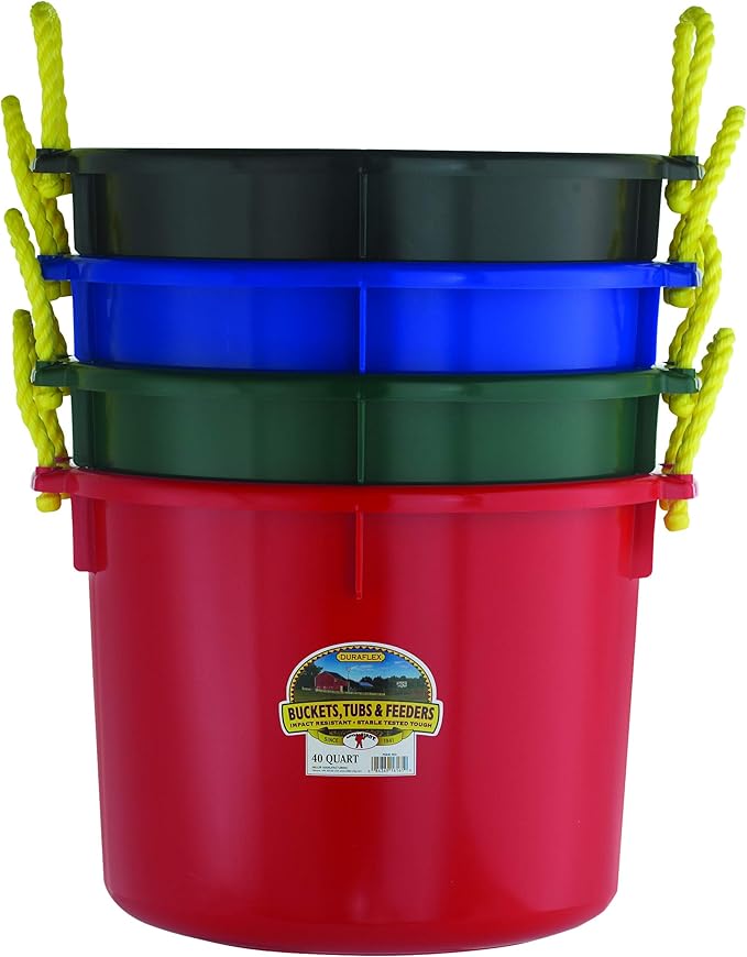 Little Giant® Plastic Muck Tub | Durable & Versatile Utility Bucket with Handles | Muck Bucket | Durable Handles | 40 Quart | Blue