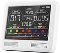 16-in-1 Indoor Air Quality Monitor with PM1.0,PM2.5,PM10,CO2,HCHO,TVOC,Temperature,Humidity,Time Display &7 AQI Alarms – Professional Air Quality Tester for Home, Office & Indoor Use (Ivory White)