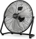 Comfort Zone 20-Inch High-Velocity Industrial Floor Fan, Heavy-Duty 3-Speed Metal Shop Fan with 180° Adjustable Tilt & Carry Handle, Quiet Vibration-Free Cooling for Garage, Workshop, & Home