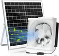 blessny Solar Powered Exhaust Fan, 25W Solar Panel +10" Shutter Ventilation Vent Fan for Outside Greenhouse, Chicken Coop, Shed, Pet House