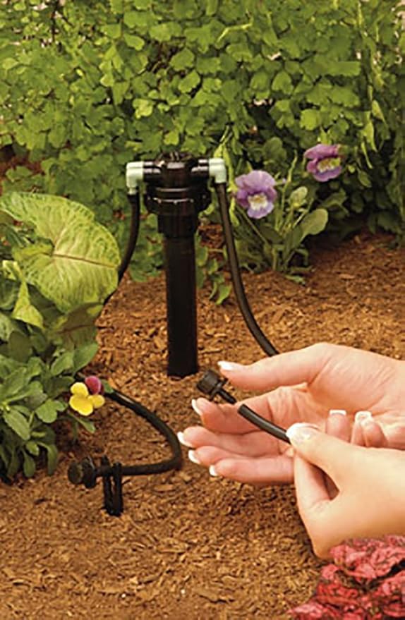 Orbit 15-Pack 67005 4-Port Drip Irrigation Manifold for 1/4 Inch Tube - Efficient Water Distribution for Your Garden