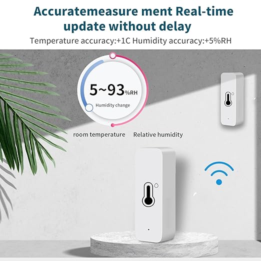 1 pack Dohome Indoor Sensor WiFi Humidity & Temp Monitor,-4℉~140℉ Range Measure Range ,App Alerts + 2-YearData Log ,For Greenhouse/Wine Cellar/Cigar Humidor, Smart Monitoring Kit